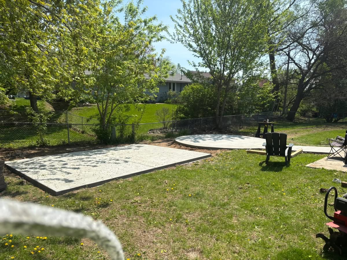 Finished concrete pads