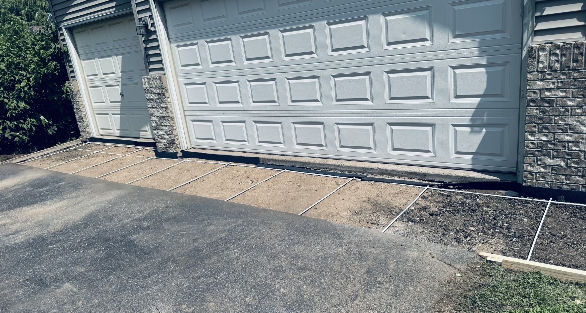 Forms set for driveway apron