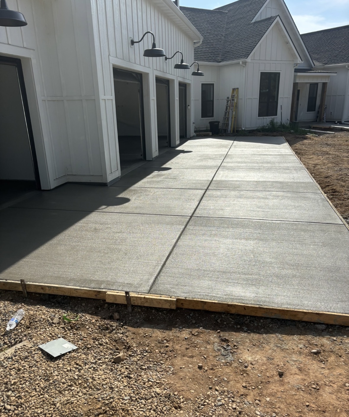 New garage driveway