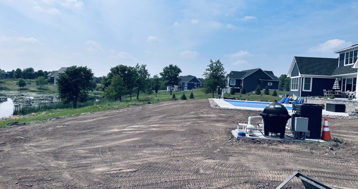 Graded site around new pool