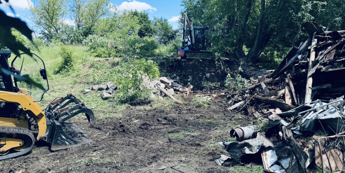 Tearing down an old shed